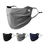 OUTDOOR CAT UV Face Shield Washable Reusable Sun Protection Face Mask for Motorcycle Running Riding Exercise And Other Sports (black&dark grey&navy blue)