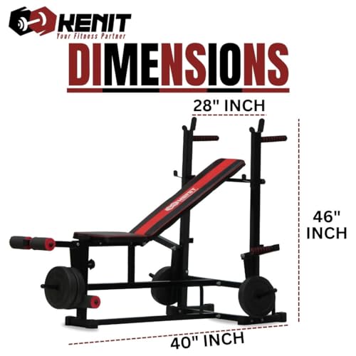 Image of Multifunctional Gym Bench for Home Workout with J-Hook, Incline Decline Training, Pulley System and Accessories - Heavy Duty Workout Bench