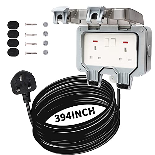 Buy YUNYODA Outdoor Waterproof Double Socket With 32FT/10M Extension