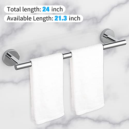 Cilee POLISHED CHROME24 2 Pieces Polished Chrome Bathroom Towel Bar, 24 Inch Double Towel Racks,Bathroom Towel Holder Towel Bar thumb #2