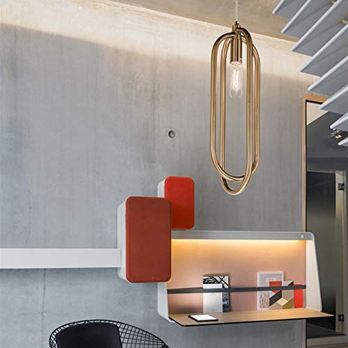 Lustre post-moderne E27 en métal doré suspension chic en forme de U - 7