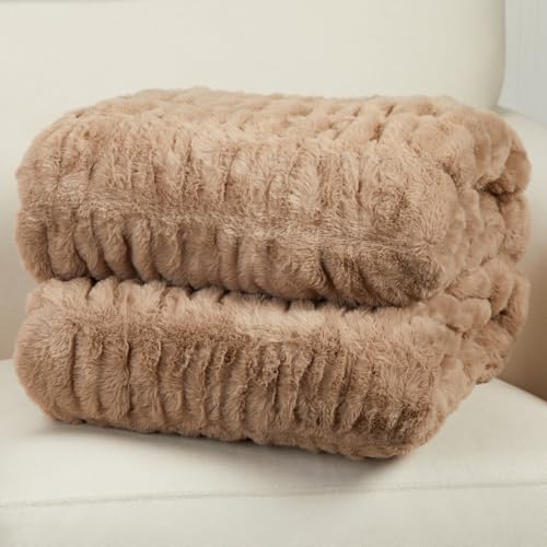 Springtree Home Luxury Micro Plush Throw Blanket | Thick Faux Fur | Dune by Springtree Home - Image 6