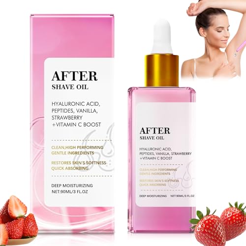 Truly Beauty Aceite After Shave Oil, Aceite para después del Afeitado de Fresa y Vainilla, Previene los Pelos Encarnados y la Sequedad (90 ml）