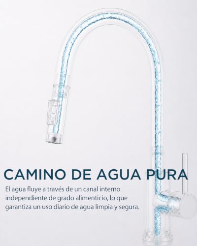 Miniatura 11 de Forious Grifo Cocina Extraible, Grifo De Cocina Fregadero Con 2 Modos Giratorio A 360 , Torneira Cozinha, Agua Frío Y Calor Disponibles, Cromo Pulido