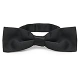 tiemart Black Slim Band Collar Bow Tie