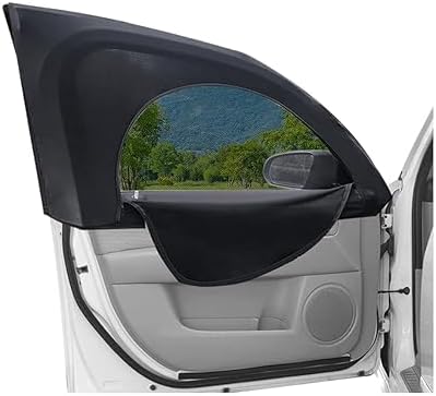 GenericZMJEnterprises Upgrade Stretchable&Breathable SUV Car Window Shade - Oversize Double Mesh for Heat Shading and Bug&UV Protection - Car Must Have Privacy Shades for Car, Pack of 4