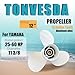 Boat Propeller for Yamaha Outboard Engine 11 1/8x13 11 3/8x12,25HP 30HP 40HP 48HP 50HP 55HP 60HP Propeller fit Yamaha,13 Spline Tooth,RH(11 3/8x12)