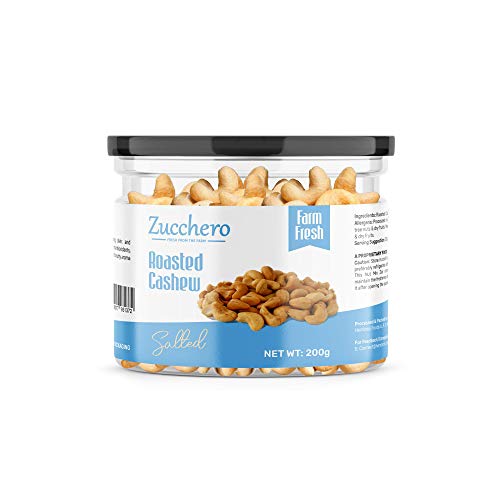 Image of Zucchero Roasted Cashew (W240), Lightly Salted [Zero Cholesterol] 200g | Oil-Free Roasting | Crunchy | Earthy Flavour | No Oil