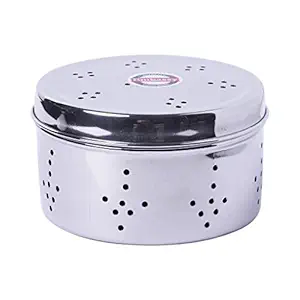 Embassy Stainless Steel Hole Puri Box/Container, Size 7, 550 ml, Pack of 1