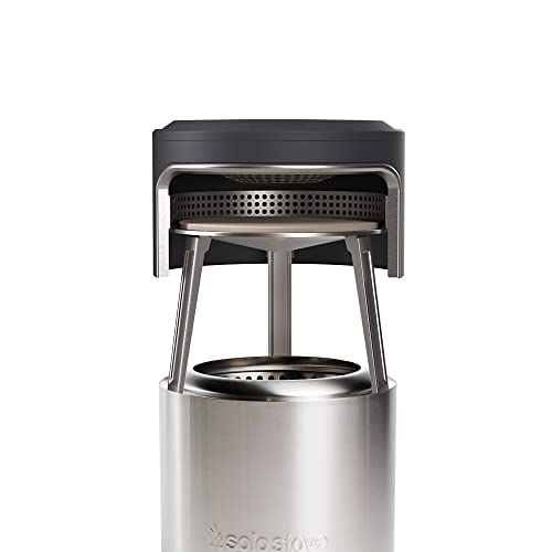 Image of Solo Stove Ranger Pi Fire | Pizza Oven Accessory for Ranger Fire Pit, Incl. Carry Case & Cordierite Pizza Stone, Wood Burning Assembly, Stainless Steel, (H x Dia): 15.7 x 15 in, 13.4 lbs
