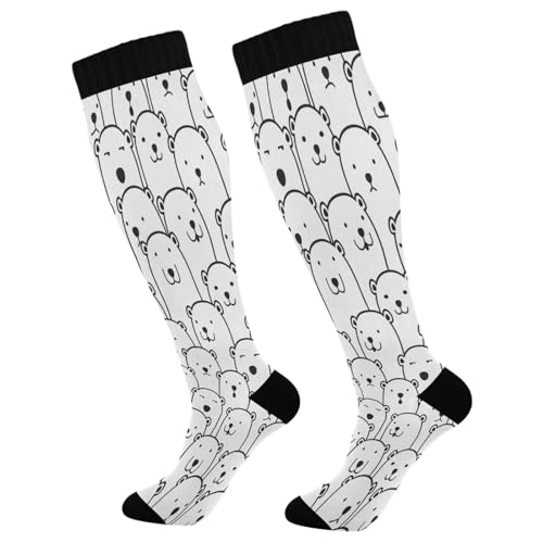 Camouflage Motocross Riding Compression Socks, Women's and Men's Knee High Running Socks for Sports, Running, Travel