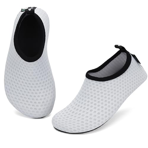 SAGUARO Dziecięce buty do wody plażowe skarpety boso sporty wodne Barefoot Chłopiec Dziewczyna Basen Surfing Pływanie Buty wodne Rozmiar 20-37 EU, Szara siatka, 24-25 EU