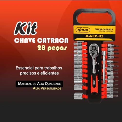 Conjunto Chaves Canhao Catraca 28 Peças Profissional