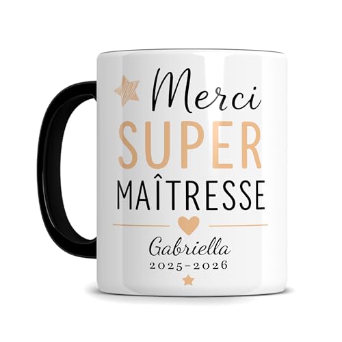 L'épicerie Chérie Mug personnalisable avec Texte STARMUG MAITRESSE, MAITRE, cadeau maitre ou maitresse d'ecole fin d'année - Céramique 330 ml