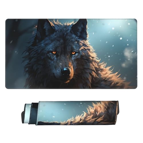 Tapis de souris de jeu antidérapant loup pour éviter les glissements