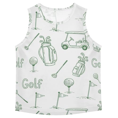 J JOYSAY Cartoon Golf Sign Boys Tank Top Sleeveless Muscle Shirts Quick Dry Sport Workout Active Kids T-Shirts 3-15T