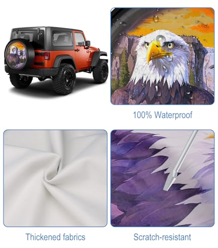 Image of Spare Tire Cover for RV Trailer with American Eagle President Mountain 17in