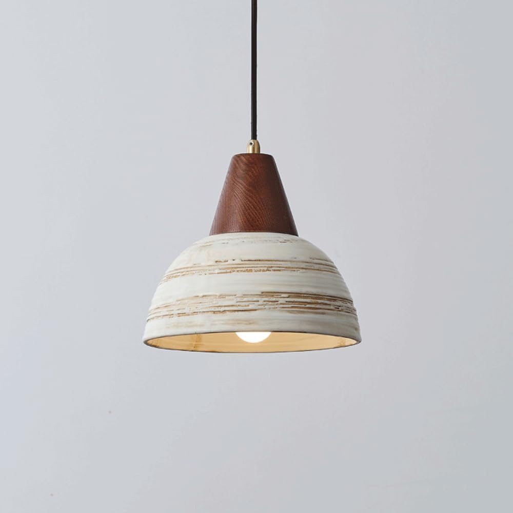 Lustre céramique Wabi-sabi : suspension réglable E27 pour îlot de cuisine