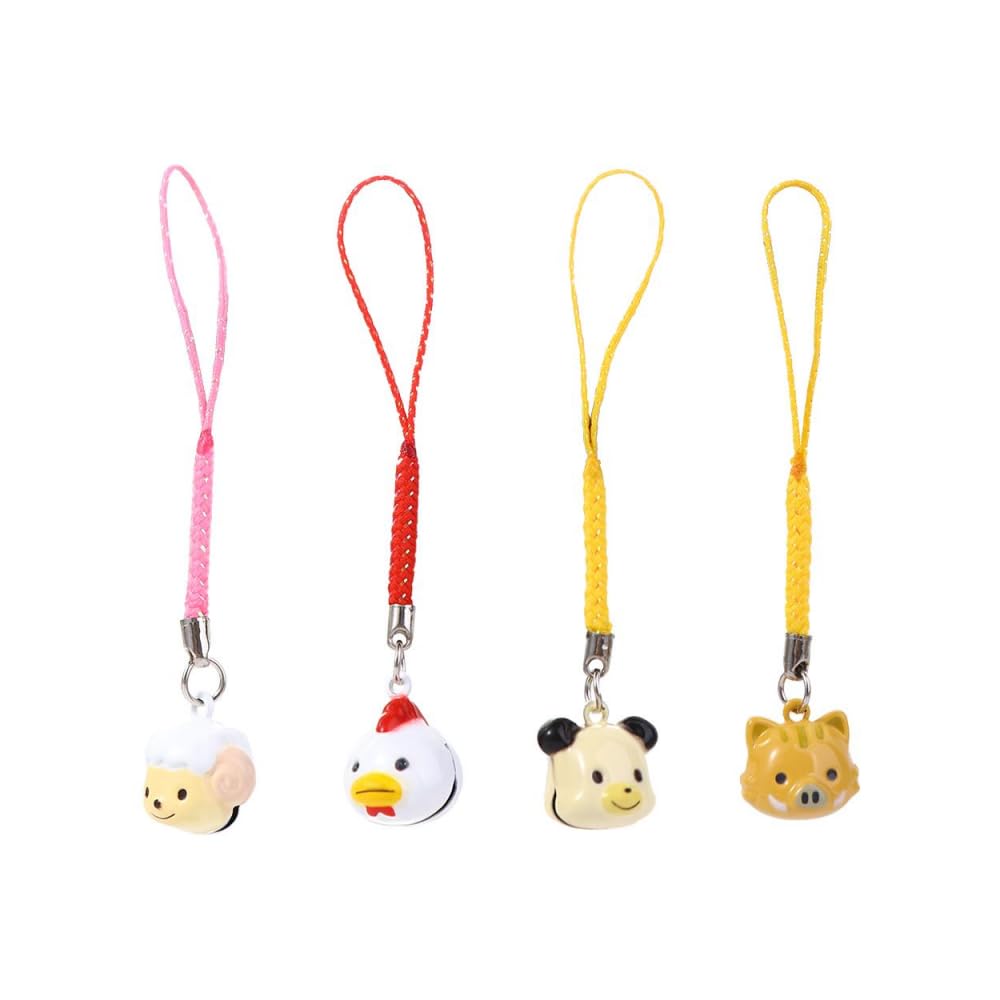 Pokinge 4Pcs Mobile Phone Straps Cartoon Phone Charm Animal Series Sheep Dog DIY Keychain Phone Lanyard Cute Phone Accessories