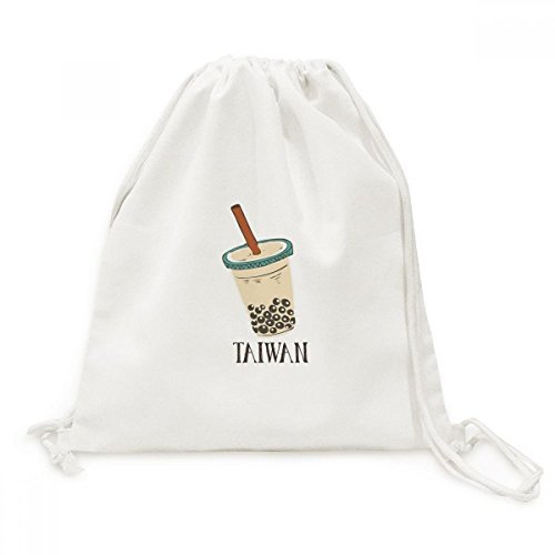 Toile Drawstring Backpack robuste avec imprimé ludique boisson Taïwan