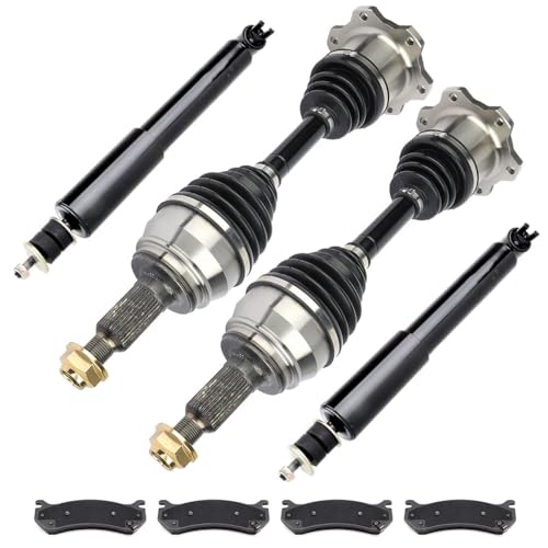 SCITOO Front Left Right CV Axle Brake Pad Strut Shock Set 60-3316 37149F NCV12183 for Chevrolet for GMC Silverado 1500 Sierra 1500 5.3L 4.3L 4.8L 6.0L