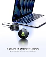 DOCKCASE Magnetisches M.2 NVMe SSD Gehäuse mit MagSafe für iPhone 16/15 Pro Max ProRes, 3s Stromausfallschutz, SSD-Statusprüfung, 100W PD-Anschluss, 10 Gbps , unterstützt 2230/2242 NVMe SSDs Schwarz – Ansicht 5
