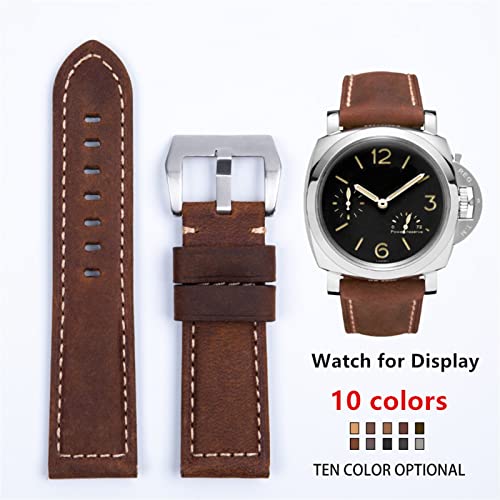 Bracelet de montre Panerai en cuir véritable rétro avec boucle ardillon 22mm