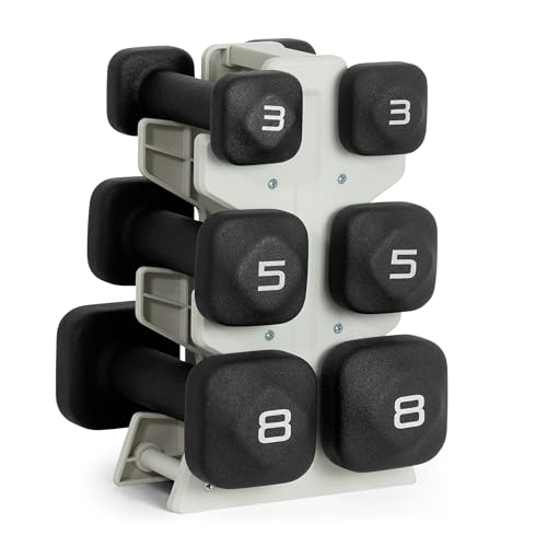 Tone Fitness 32 LB Neoprene Dumbbell Set with Storage...