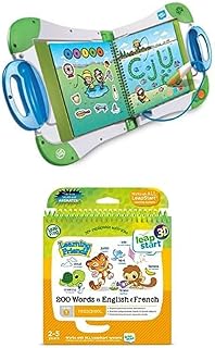 Bundle of LeapFrog LeapStart Electronic Book, Educational Playbook Toy for Toddler and Pre School Boys & Girls 2, 3, 4, 5 Year Olds, Green + Leapfrog Level 1 200 Words Activity Book