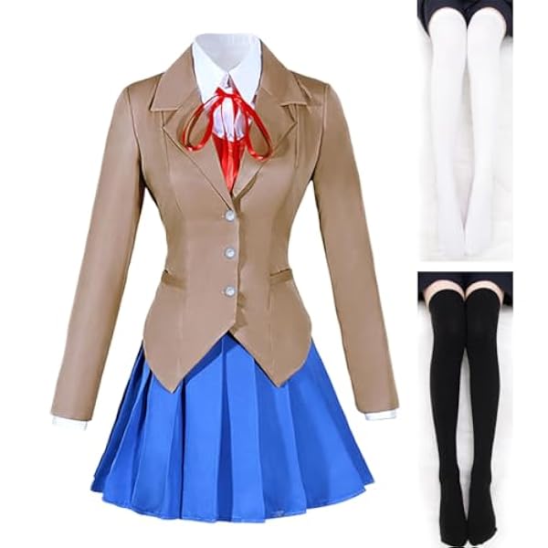 SingXeng Spel Doki Doki Literatuur Club Monika Sayori Yuri Natsuki Cosplay Kostuum Schooluniform Meisje Jurk