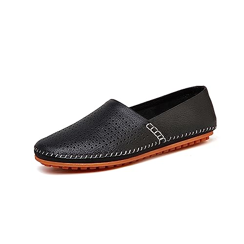 Mocasines de cuero para hombre: zapatos casuales para caminar sin dolor en talla 46