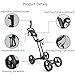 4-Wheel Golf Push Cart Golf Trolley with Foot Brake 1-Click Folding, 25KG Load Capacity, Large Storage with Cup Holder, Durable Wheels with Brake for All-TerrainGreen,L
