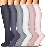 COOLOVER Copper Compression Socks for Women and Men(6 Pairs)-Best Support for Running, Athletic, Nur