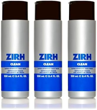 Zirh Clean 3-pack | Men's Alpha Hydroxy Face Wash | Daily cleanser with Alpha Hydroxy Acid | Face Wash for All Skin Types, remove dirt, excess oil, and dead skin cells | Lemon Scent | 250 mL