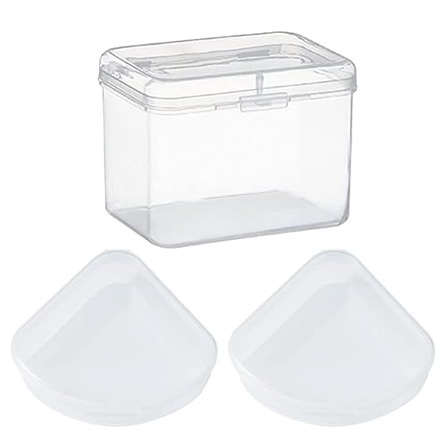 ccHuDE 3 piezas de plástico para esponja de maquillaje, cajas de soporte de licuadora de belleza, contenedores de esponja cosmética transparente,