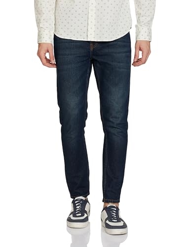 Image of Spykar Men's Kano Slim Fit Mid-Rise Jeans (Ankle Length)