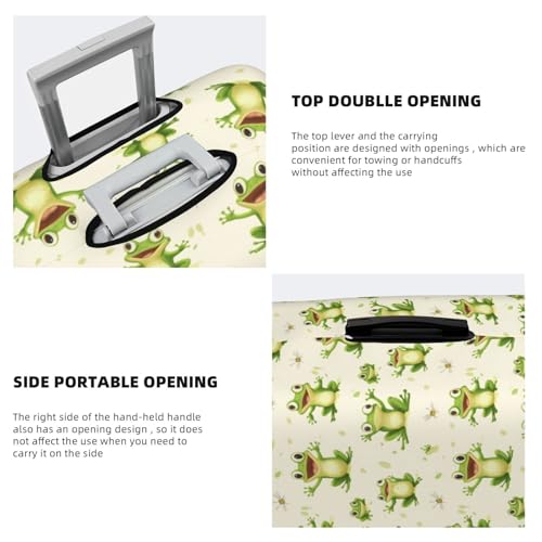 Luggage Cover Protector - Frog Green Cute Print Fit 22-24 Inch Suitcase Covers for Luggage4