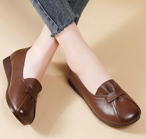 PU Leather Flats Women Casual Cute Round Toe Flat Shoes Ballet Flats Shoes Dressy Outdoor Comfortable Work Shoe 20252