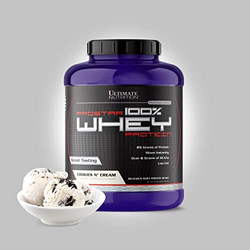 Ultimate Nutrition Prostar Whey Protein Powder Of Isolate Concentrate Peptides Blend – Low Carb And Sodium, Keto Friendly, 25 Grams Of Protein And 6 Grams Of Bcaas - 80 Servings, Cookies N Cream, 5 Pounds #TOP3