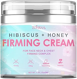Hibiscus and Honey Firming Cream, Neck Firming Cream, Skin Tightening Cream, Skin Firming and Tightening Lotion for Face and Body, Anti-Wrinkle Cream for Lifting, Firming, Tightening Skin, With Hibiscus Extract, Honey and Other Natural Ingredients