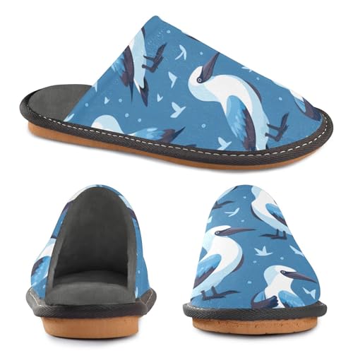 Slippers for Women Blue Footed Booby on Sky Soft Fuzzy Women's Slippers Indoor and Outdoor Shoes2