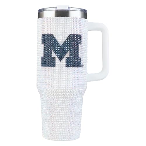 Image of The Memory Company Officially Licensed 40oz White Bling Game Day Tumbler, University of Michigan
