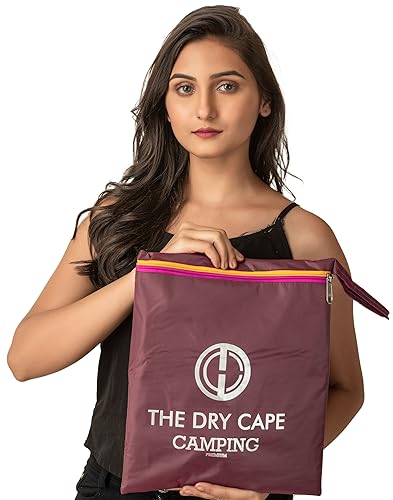 Image of THE DRY CAPE ; LET IT RAIN Women's Waterproof Rain Coat | Packable, Full Length with Hood & Pockets | Urban Commuter Rainwear