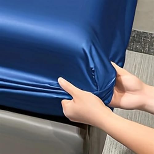 Drap housse satin pour chambre à coucher zen teinte jade 120x200 - 6