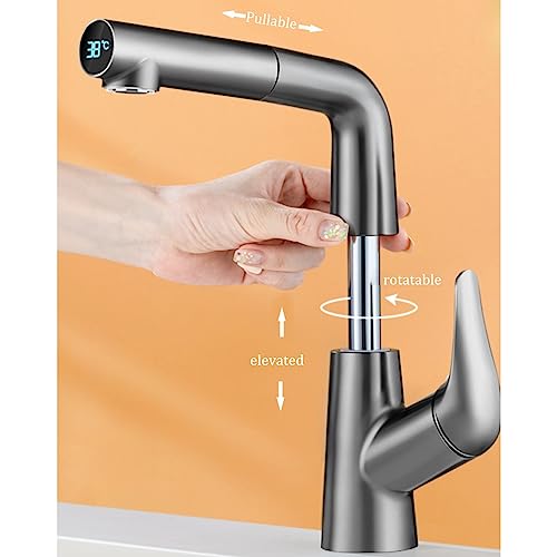 Robinet de lavabo de salle de bain extractible et mitigeur monocommande - 3