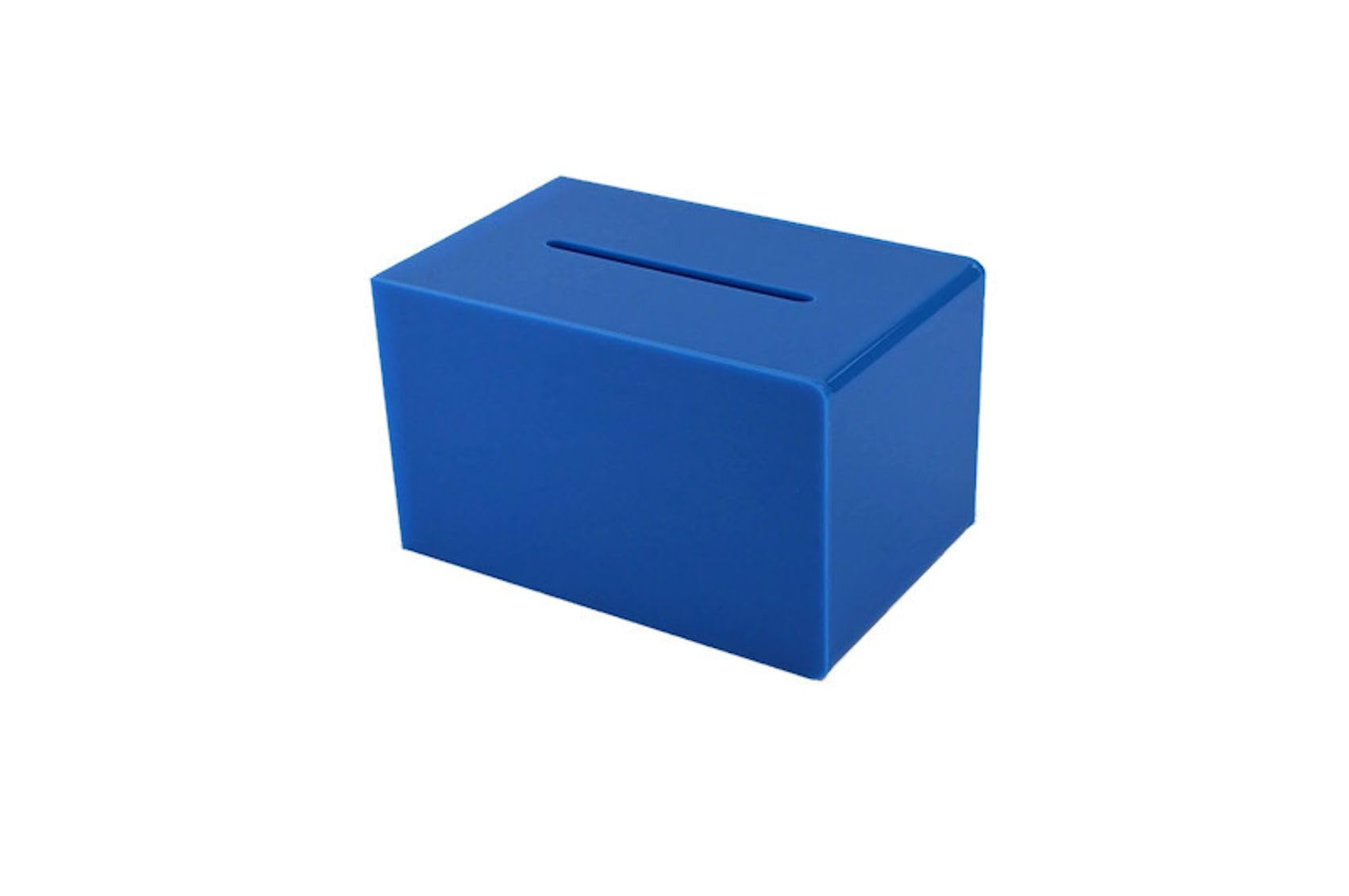 Pos Display Shop Small Lockable Light Blue Acrylic Suggestion Ballot Ticket Comments Collection Box - BB0006 (Light Blue)