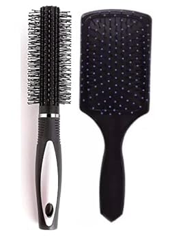 Pleev Round Rolling Curling Roller Comb Hair Brush With Professional Paddle Hair Brush Comb For Men And Women