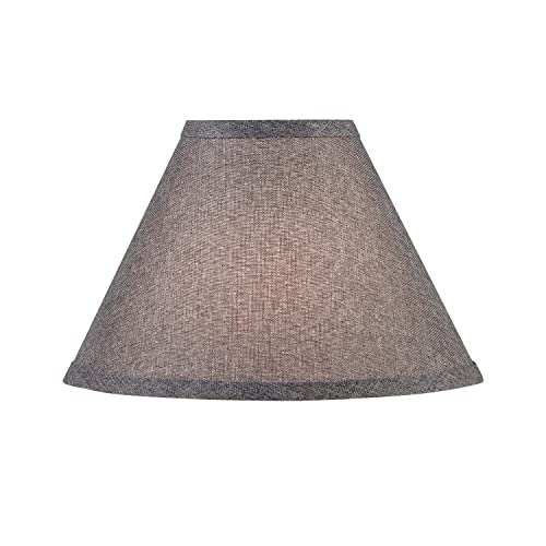 Image of Aspen Creative 56027A, Hardback Empire Transitional UNO Lamp Shade, Dark Grey Burlap Textured Fabric, 4 inch Top x 10 inch Bottom x 7 inch Slant Height, Slip UNO 33mm