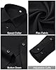 J.VER Black Dress Shirt Men Long Sleeve 4-Way Stretch Wrinkle Free Formal Business Casual Wedding Work Button Down Clothes with Pocket XXL #4
