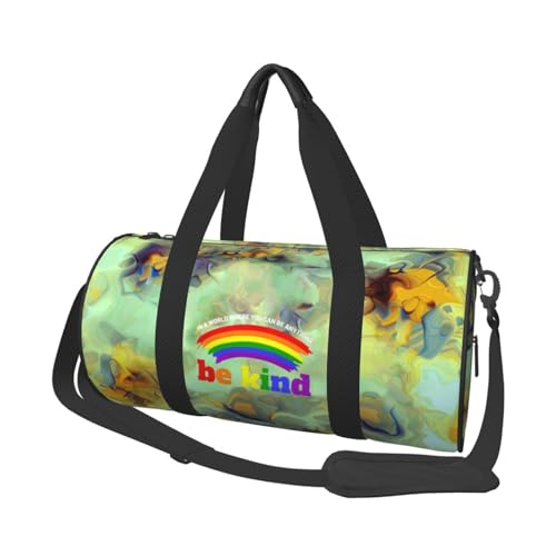 LGBT Pride Rainbow Flag Convertible Garment Bag with Shoulder Strap, Carry on Garment Duffel Bag for Men Women - Rolling Foldable for Travel Luggage Bags (Black)